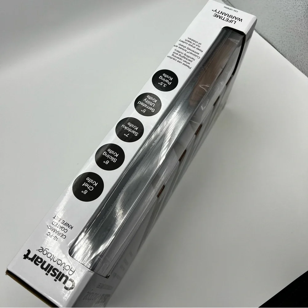 CUISINART ADVANTAGE 10PC CERAMIC COATED KNIFE SET FAUX MARBLE GB-C55-10PBW